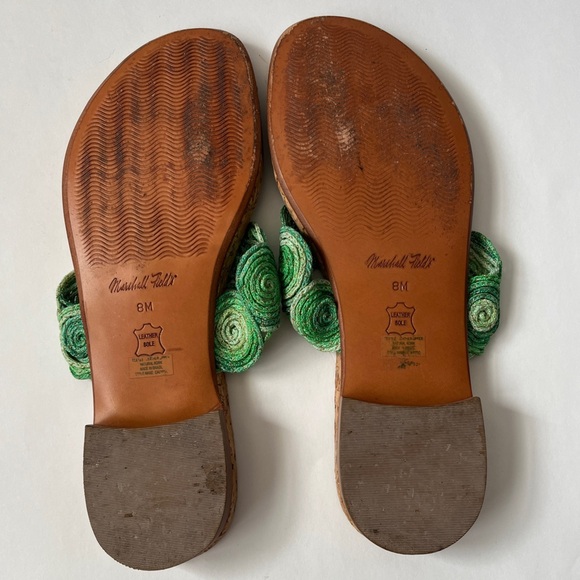 Vintage Marshall Field’s Green Cork Calypso Thong Coastal Grandma Sandals Size 8 - Picture 9 of 11